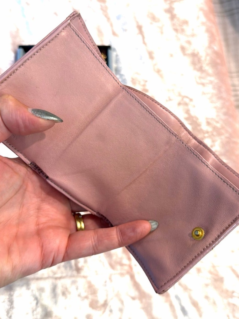 Yves Saint Laurent Quilted Leather Card Case - dusty Pink - Picture 4 of 4